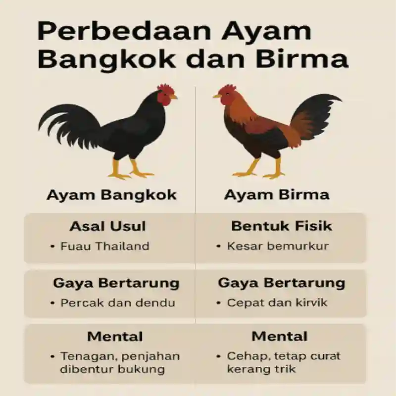 Perbedaan Ayam Bangkok dan Birma